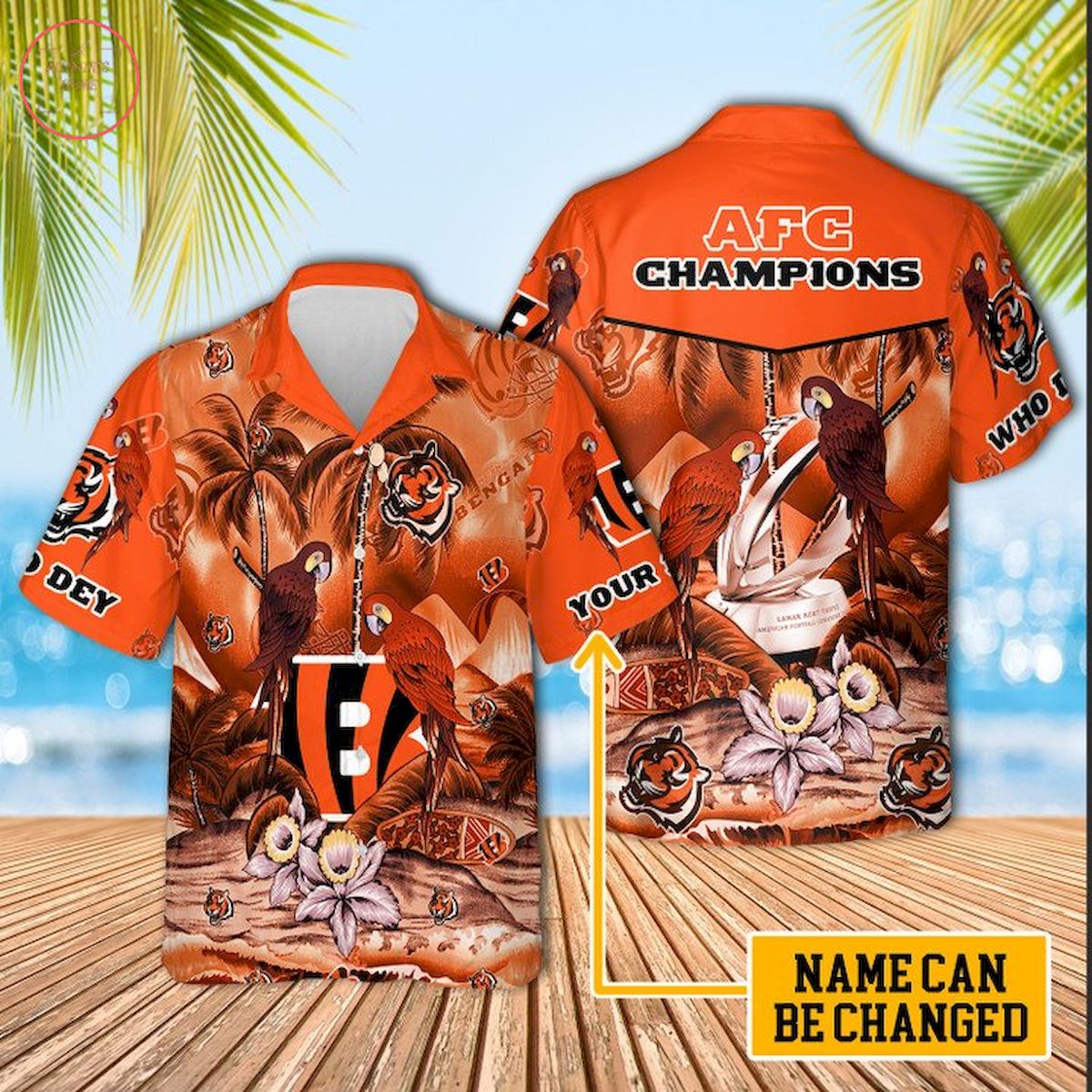 Cincinnati Bengals Afc Champions Personalized Hawaiian Shirt