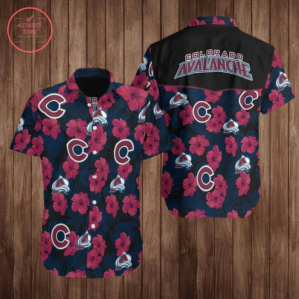 Colorado Avalanche News Button Up Hawaiian Shirt