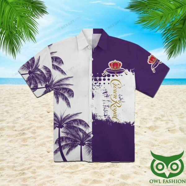 Crown Royal Purple And White Coconut Hawaiian Shirt