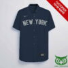 Customized New York Yankees Dark Blue With Gray Hawaiian Shirt