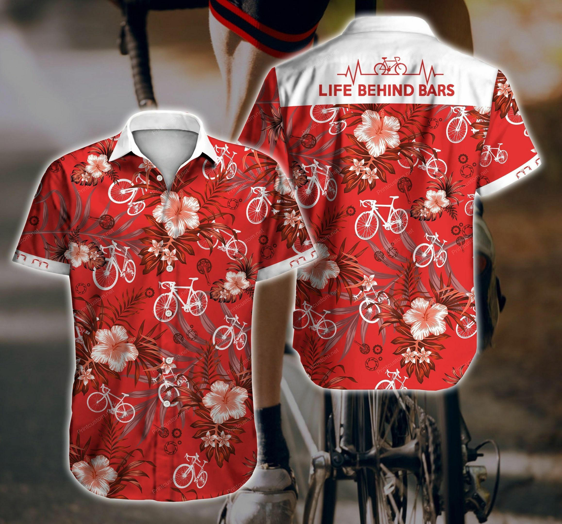 Cycling Life Behind Bar Bicycle Hawaiian Shirt