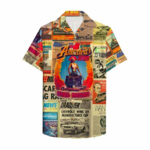 Drag Racing America 1St Sport Newspaper Hawaiian Shirt