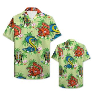 Drag Racing Snake And Mongoose Cartoon Hawaiian Shirt