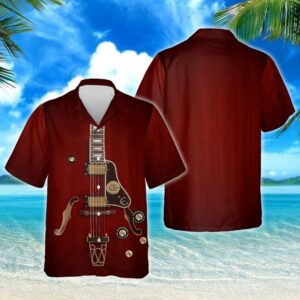 Electric Guitar Hawaiian Shirt Summer Beach Outfit