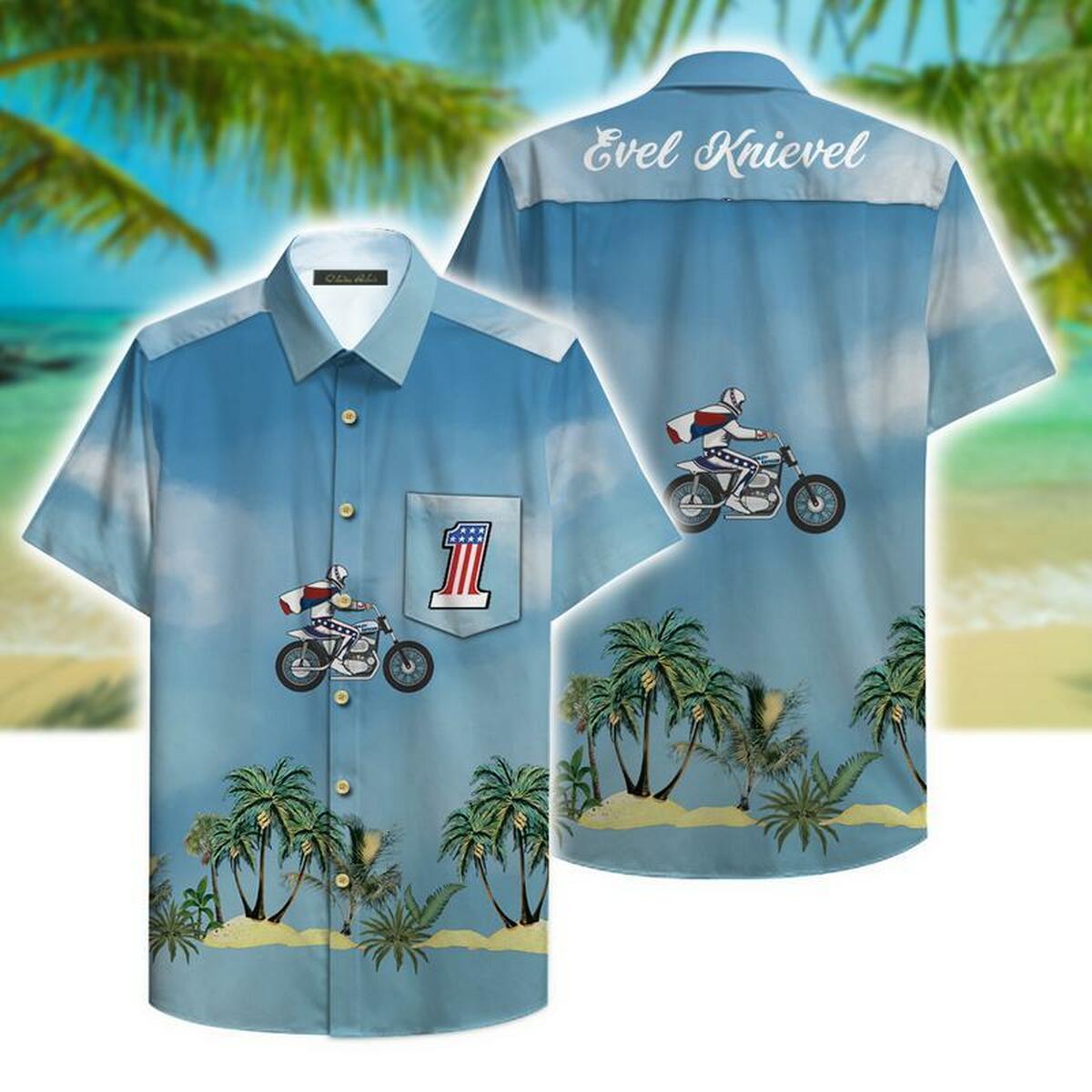 Evel Knievel Hawaiian Shirt Beach Outfit Summer