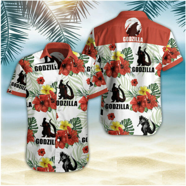 Godzilla Floral Hawaiian Shirt Outfit Beach Summer