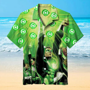 Green Lantern Hawaiian Shirt Summer Outfit Beach