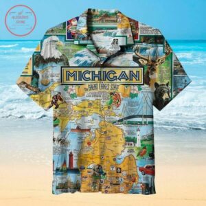 Greeting From Michigan S Hawaiian Shirt