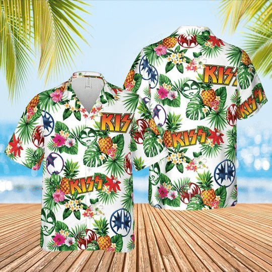 Kiss Rock Hawaiian Shirt Beach Summer Outfit