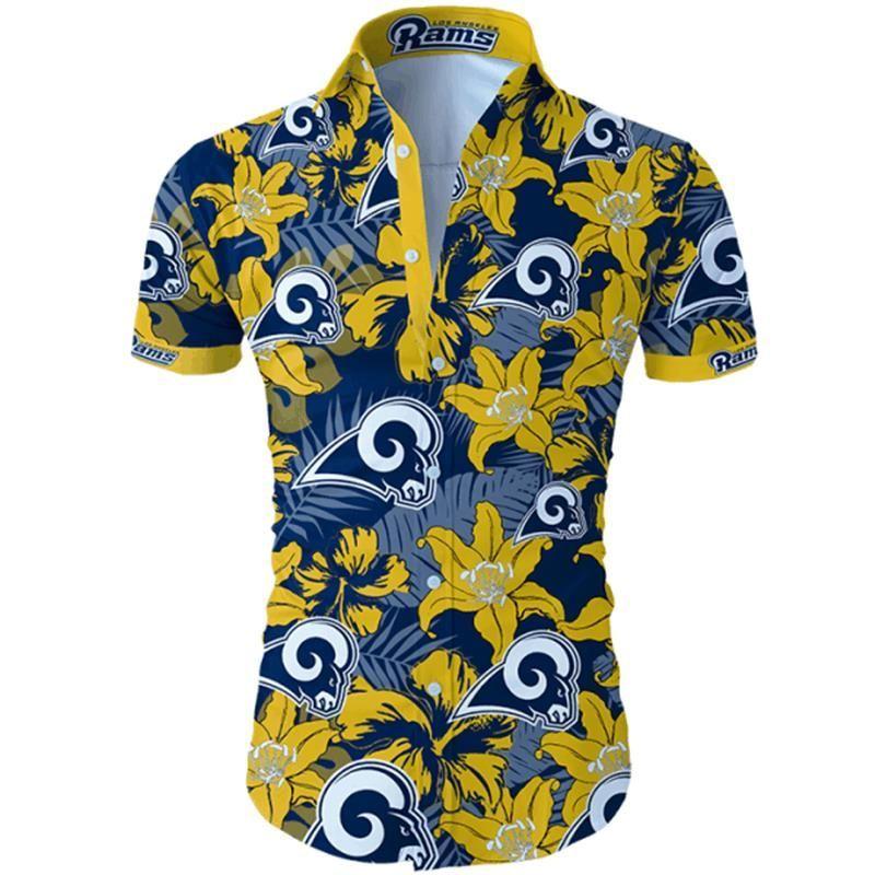 Los Angeles Rams Hawaiian Shirt Outfit Beach Summer