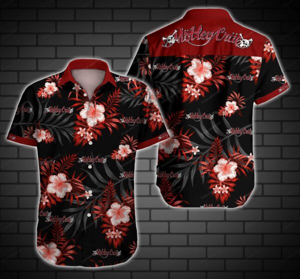 Motley Crue Floral Hawaiian Shirt