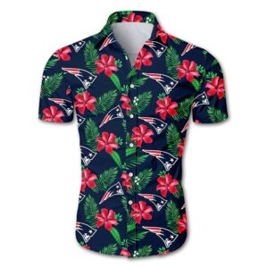 New England Patriots Floral Hawaiian Shirt