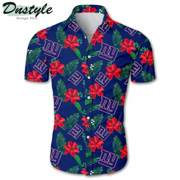 New York Giants Floral Hawaiian Shirt