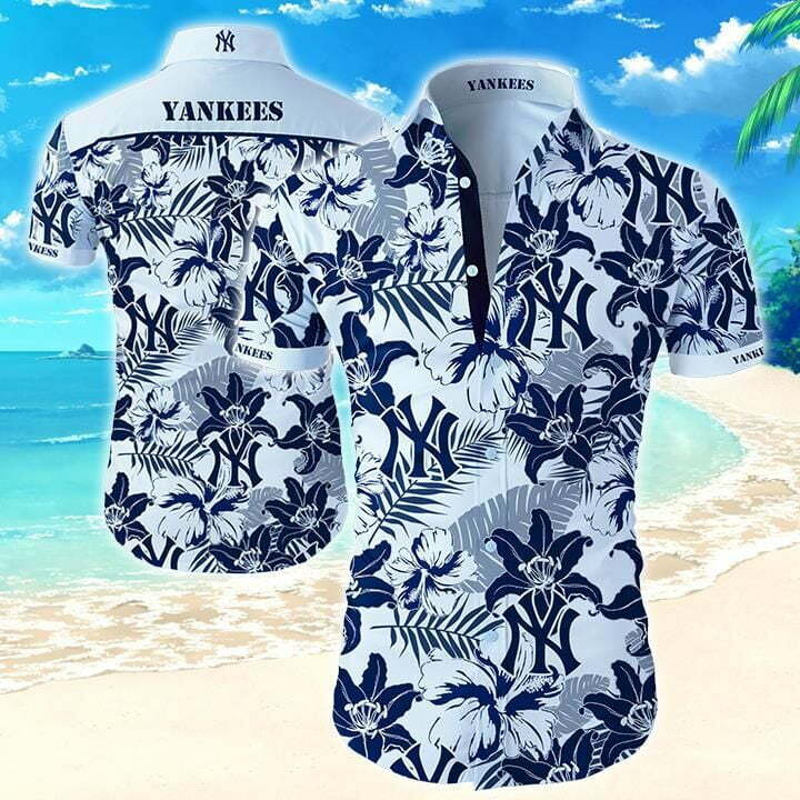 New York Yankees Baseball Floral Hawaiian Shirt