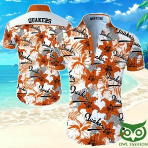 Nhl Philadelphia Quakers White And Orange Flowers Hawaiian Shirt