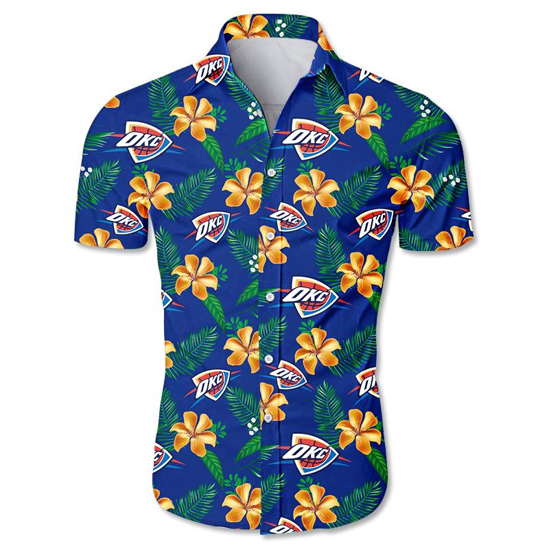 Oklahoma City Thunder Floral Small Flowers Hawaiian Shirt