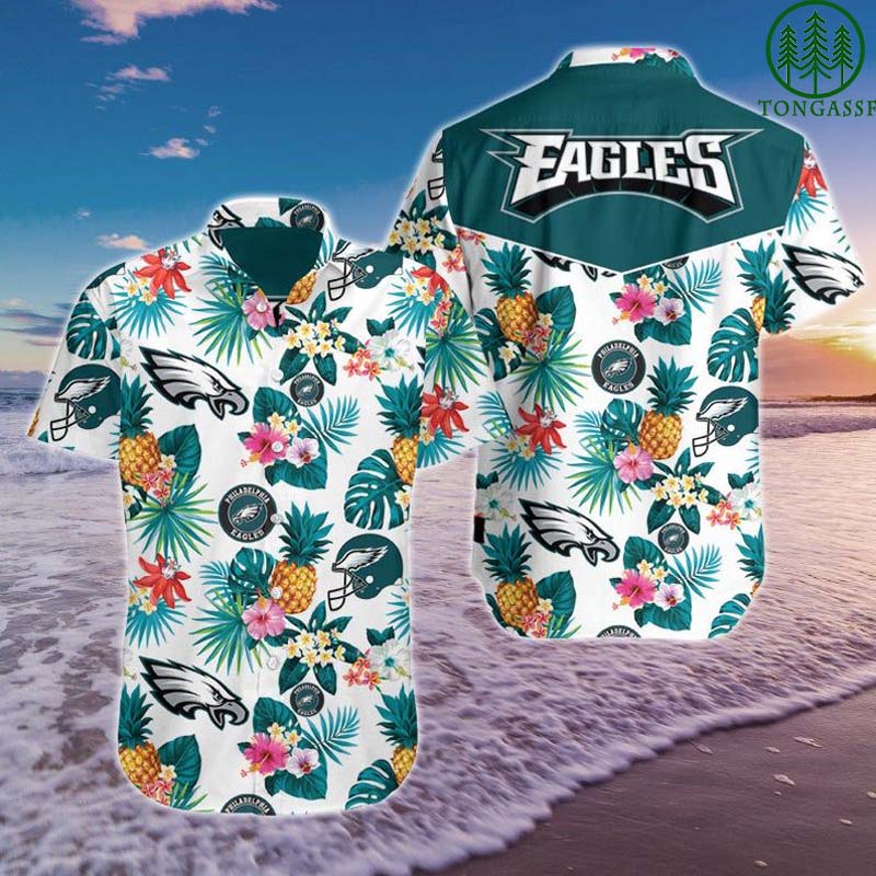 Philadelphia Eagles Floral And Pineapple Hawaiian Shirt