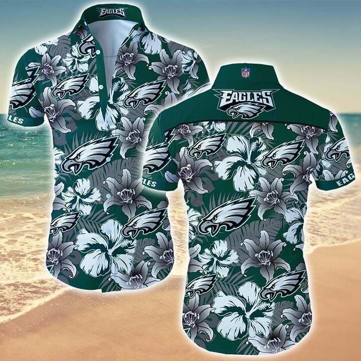 Philadelphia Eagles Tropical Floral Hawaiian Shirt