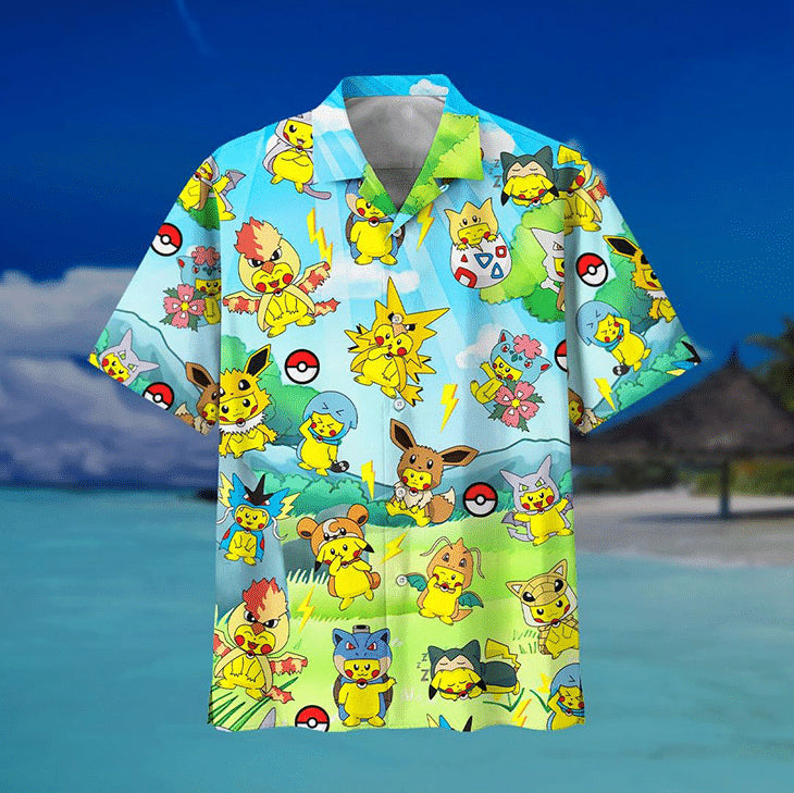 Pikachu Pokemon Hawaiian Shirt Summer Outfit Beach