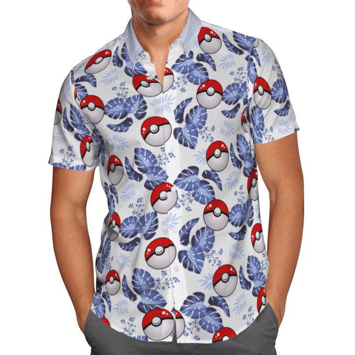 Pokemon Ball Tropical Hawaiian Shirt