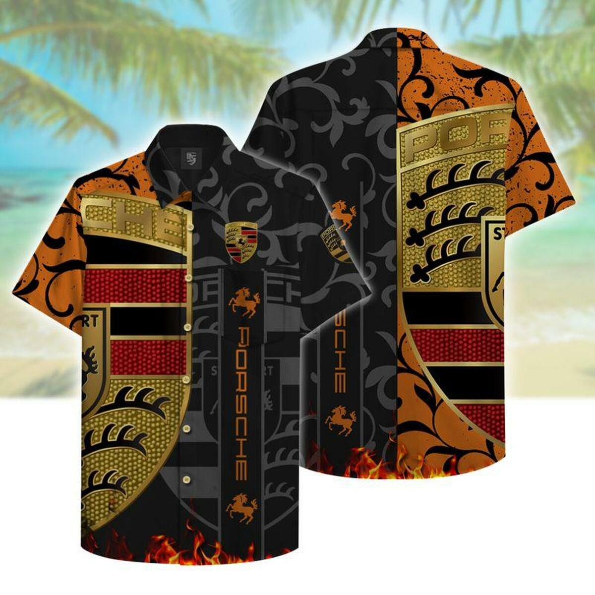 Porsche Hawaiian Shirt Summer Beach Outfit