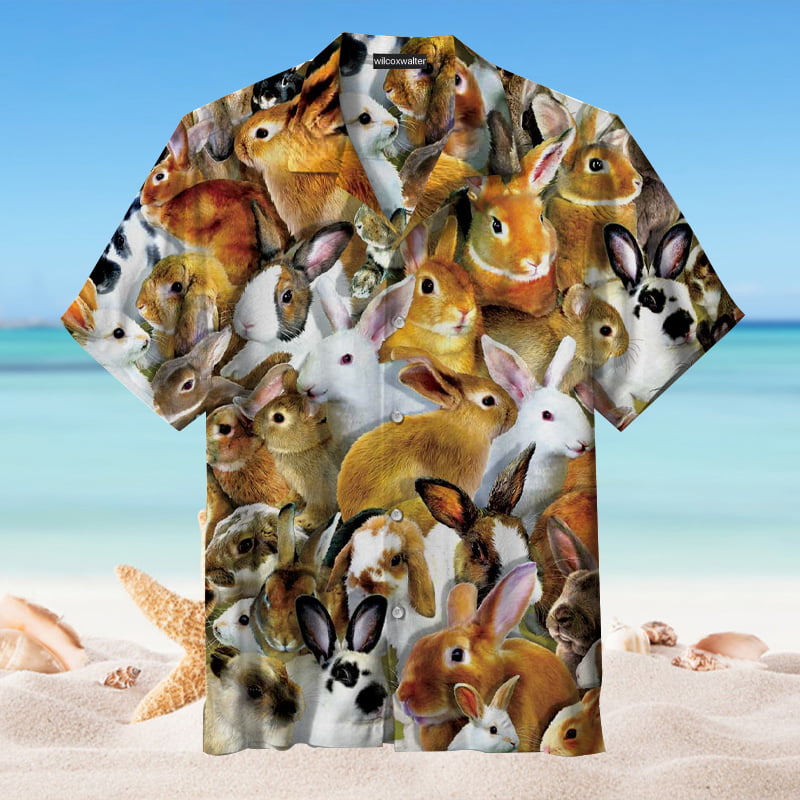 Rabbit Hawaiian Shirt Outfit Summer Beach