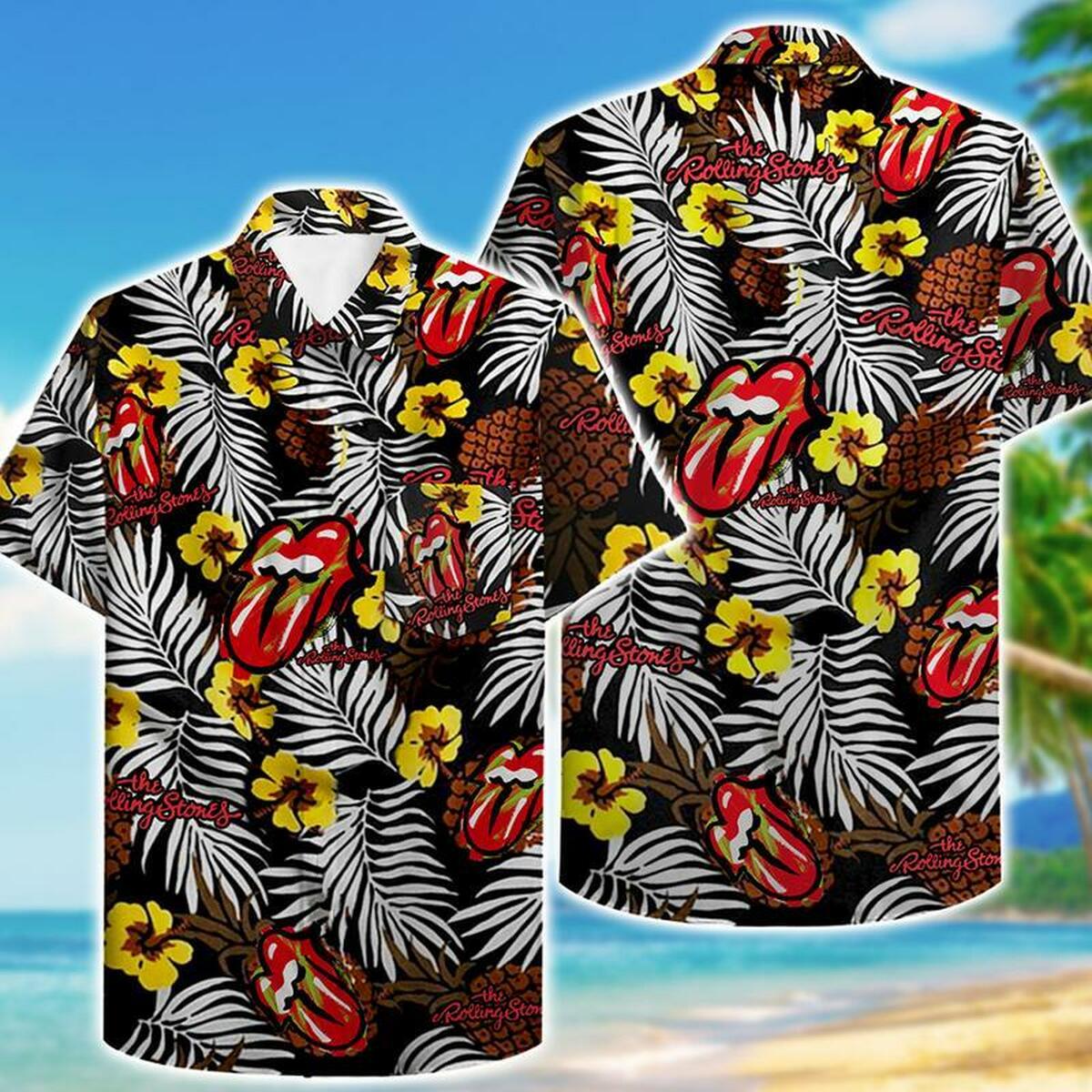 Rolling Stones Hawaiian Shirt Beach Summer Outfit