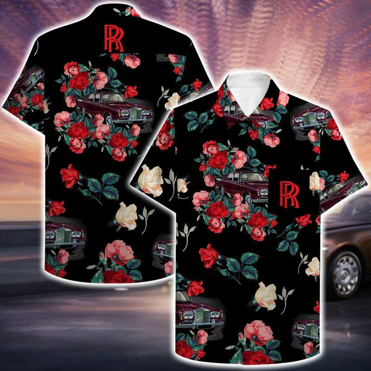 Rollsroyce Hawaiian Shirt Summer Outfit Beach