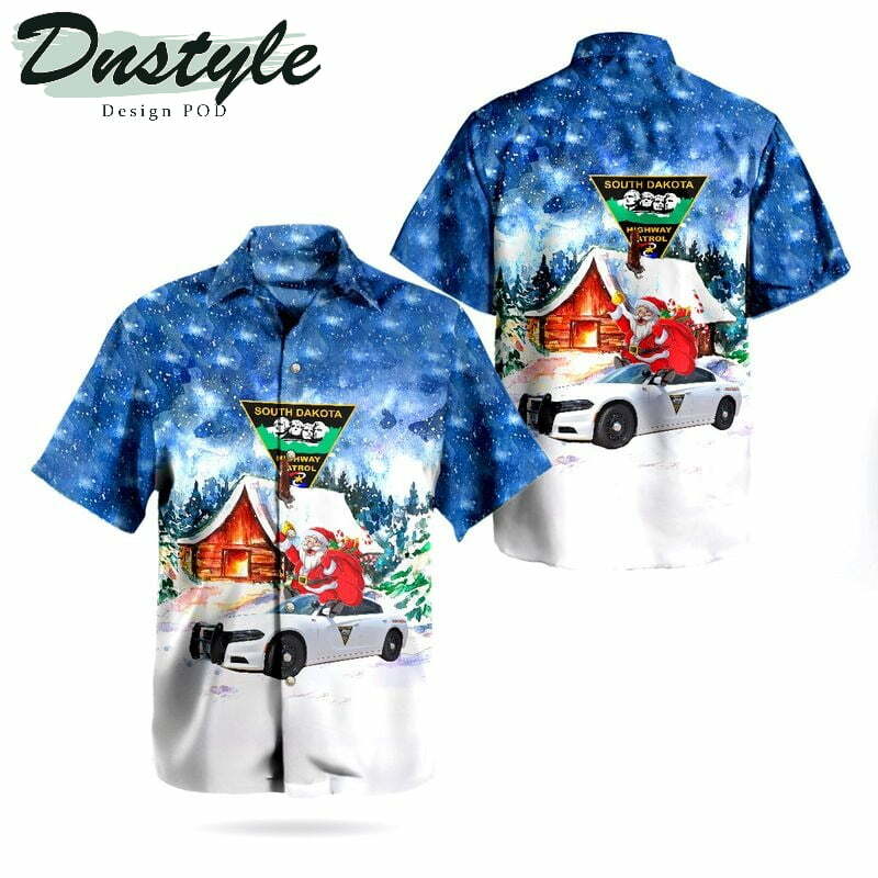 Santa Claus South Dakota Highway Patrol Dodge Charger Hawaiian Shirt