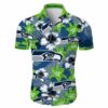 Seattle Seahawks Floral Button Up Hawaiian Shirt