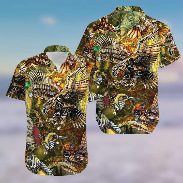 Steampunk Birds Hawaiian Shirt