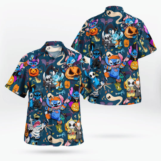 Stitch Halloween Hawaiian Shirt Summer Outfit Beach