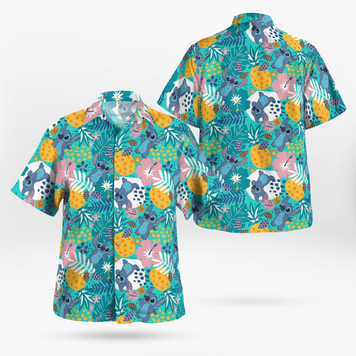 Stitch Tropical Flowers Hawaiian Shirt