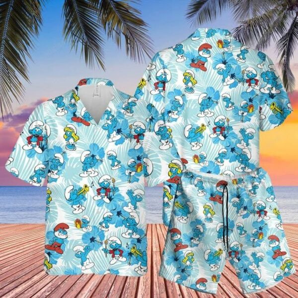 The Smurfs Hawaiian Shirt Summer Beach Outfit