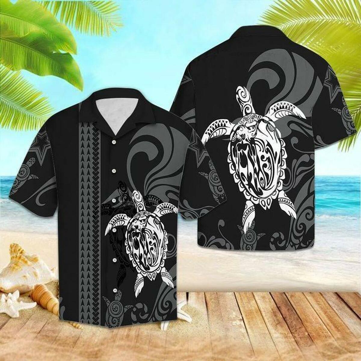 Turtle Hawaiian Shirt Beach Summer Outfit