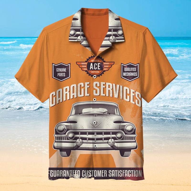 Vintage Car Hawaiian Shirt Summer Beach Outfit