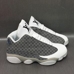 Louis Vuitton Grey White Air Jordan 13 Fashion Sneakers Shoes Luxury Trending