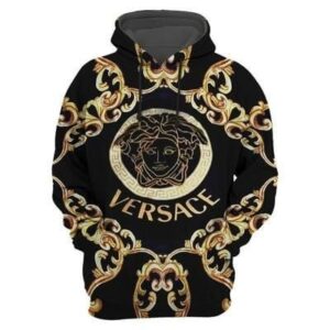 Gianni Versace Black Gold Type 1114 Hoodie Outfit Fashion Brand Luxury