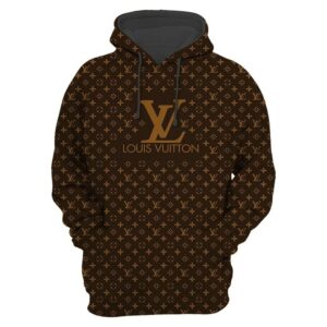 Louis Vuitton Brown Monogram Lv Type 900 Luxury Hoodie Fashion Brand Outfit