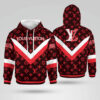 Louis Vuitton Red Lv Type 859 Hoodie Outfit Luxury Fashion Brand