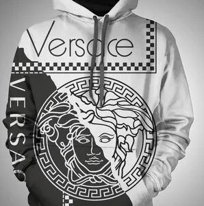 Gianni Versace White Black Type 789 Hoodie Outfit Luxury Fashion Brand