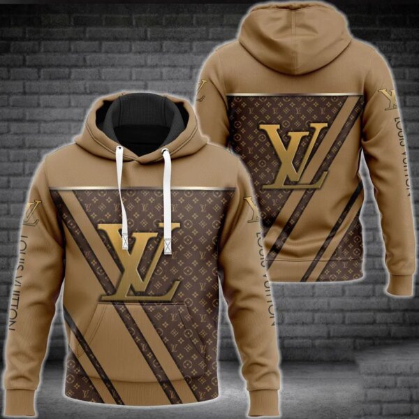 Louis Vuitton Brown Lv Type 642 Luxury Hoodie Fashion Brand Outfit