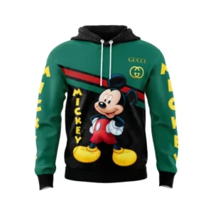 Gucci Mickey Mouse Golden Green Black Type 586 Luxury Hoodie Fashion Brand Outfit