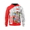 Louis Vuitton Supreme Cartoon Network Red White Type 581 Luxury Hoodie Outfit Fashion Brand