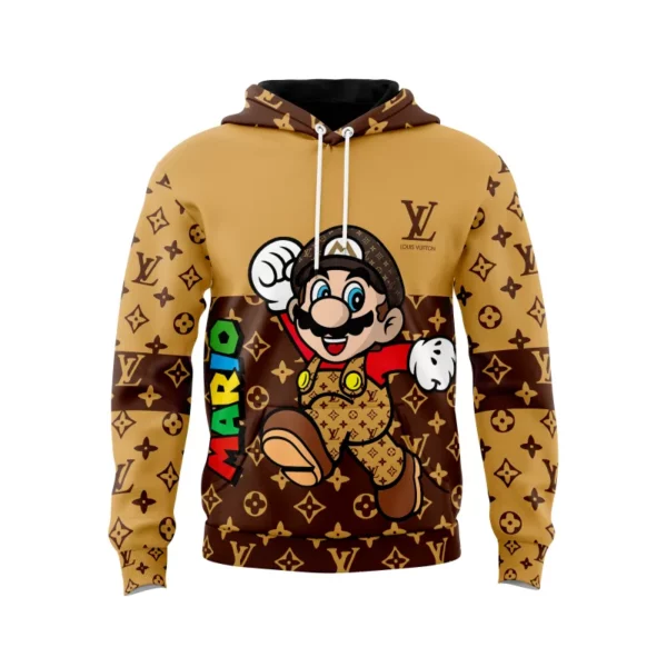 Louis Vuitton Mario Running Yellow Brown Type 569 Hoodie Fashion Brand Outfit Luxury