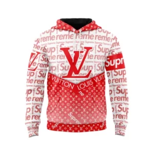 Louis Vuitton Supreme Red White Type 566 Hoodie Outfit Fashion Brand Luxury