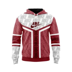 Nike Burberry Red White Type 541 Hoodie Fashion Brand Outfit Luxury