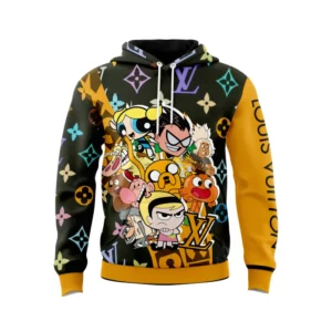 Louis Vuitton Cartoon Hero Yellow Black Type 531 Hoodie Fashion Brand Outfit Luxury