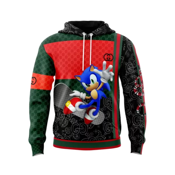 Gucci Sonic Snake Red Black Green Type 521 Hoodie Fashion Brand Outfit Luxury