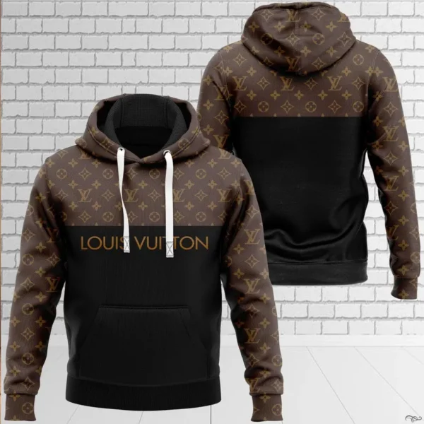 Louis Vuitton Brown Black Type 458 Hoodie Fashion Brand Outfit Luxury